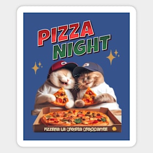 Cats Pizza Night Magnet